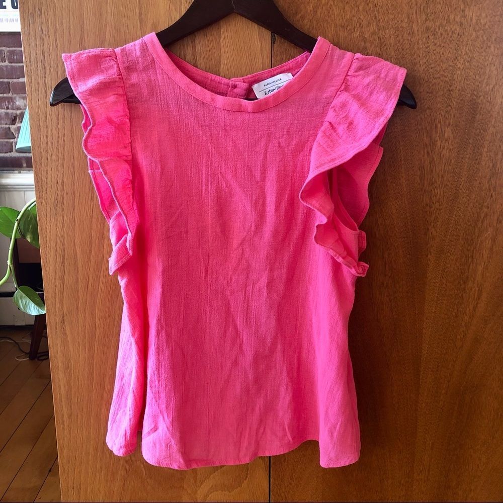 & Other Stories Vibrant Pink Ruffle Blouse